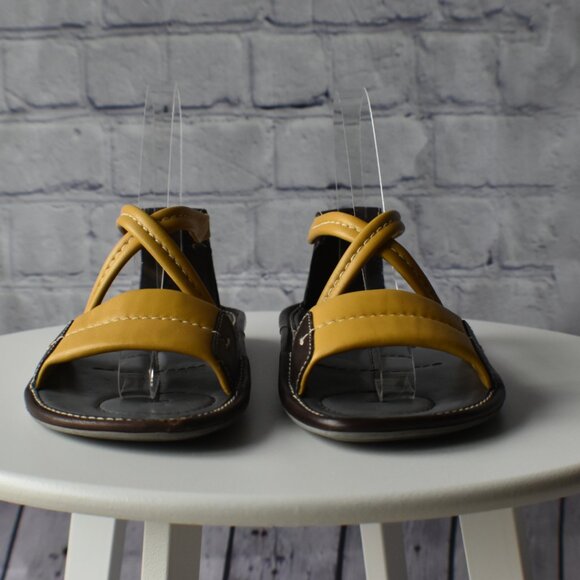 Preowned PRADA Yellow Flat Sandals | 3X020 Calzature | Women’s Size 7 - Picture 1 of 15